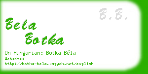 bela botka business card
